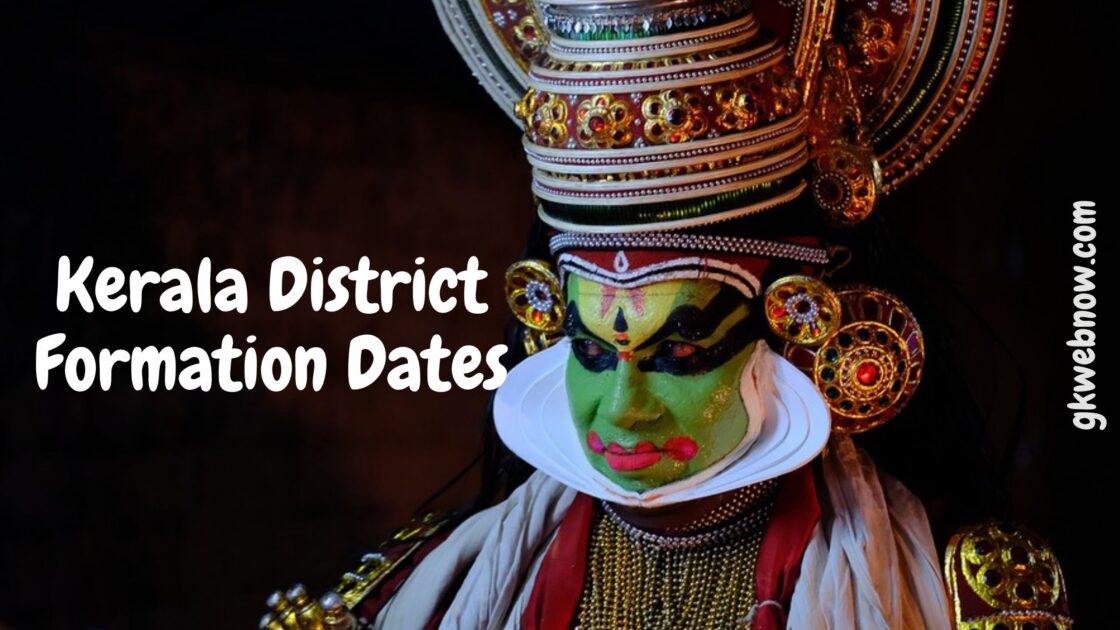 Kerala district Formation Year dates